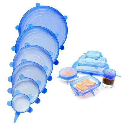 Compre 6 Leve 12 - Kit 12 Tampas de Silicone Super Elástico Reutilizável (UNIVERSAL)